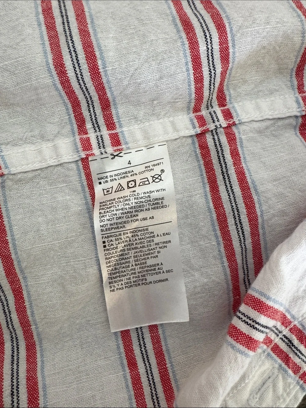 Janie and Jack White Red Stripe Short Sleeve Button Down Shirt Large